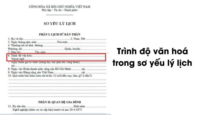 Trình độ văn hóa là gì? Tìm hiểu cách ghi trình độ văn hóa trong sơ yếu lý lịch đúng chuẩn 5 Trình độ văn hóa là gì? Tìm hiểu cách ghi trình độ văn hóa trong sơ yếu lý lịch đúng chuẩn